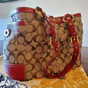 Large coach bucket purse